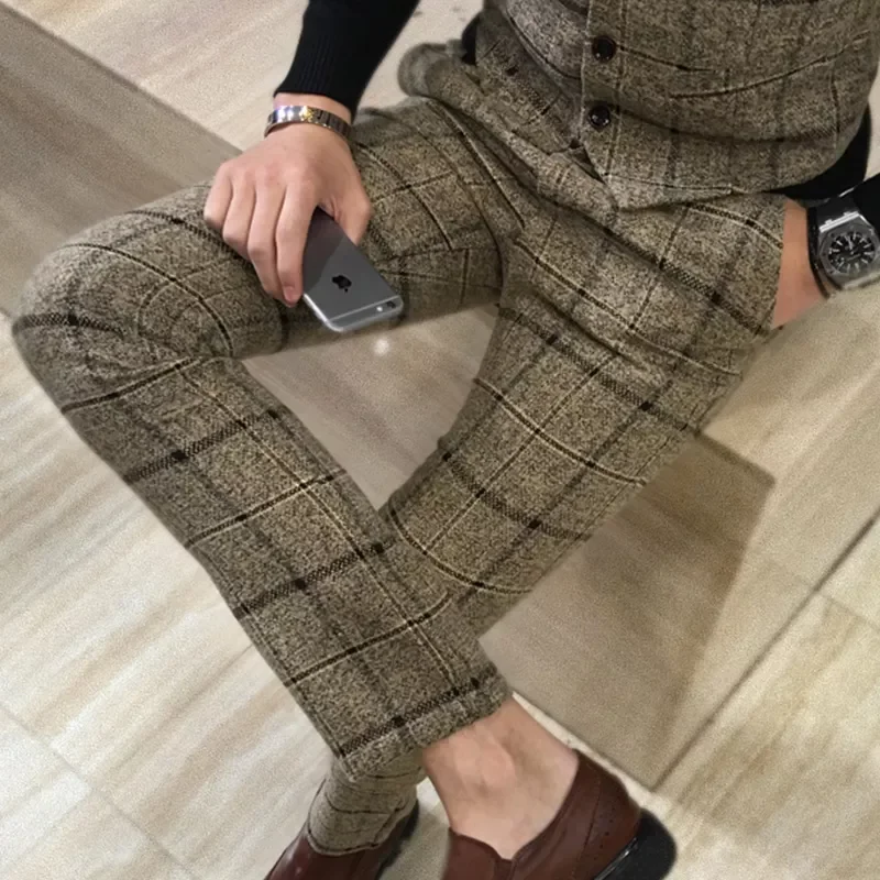men's business office trousers social casual Men pants Quality men's slim plaid casual pants fashion boutique woolen suit pants
men's business office trousers social casual Men pants Quality men's slim plaid casual pants fashion boutique woolen suit pants