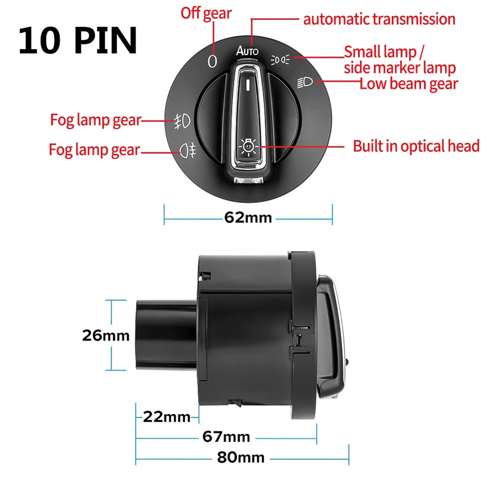 For Car Automatic Switch Accessories ABS Plastic Black For MK4B5 For Passat For Paula For Touran 10-pin Big Head
For Car Automatic Switch Accessories ABS Plastic Black For MK4B5 For Passat For Paula For Touran 10-pin Big Head