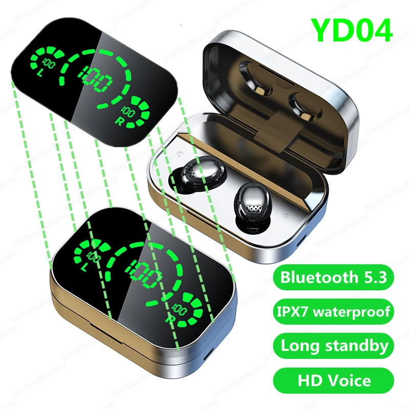YD04 TWS Wireless Headphones Fone Bluetooth 5.3 Earphones Bluetooth Earbuds LED digital display Earbuds sport Headset For Xiaomi
YD04 TWS Wireless Headphones Fone Bluetooth 5.3 Earphones Bluetooth Earbuds LED digital display Earbuds sport Headset For Xiaomi