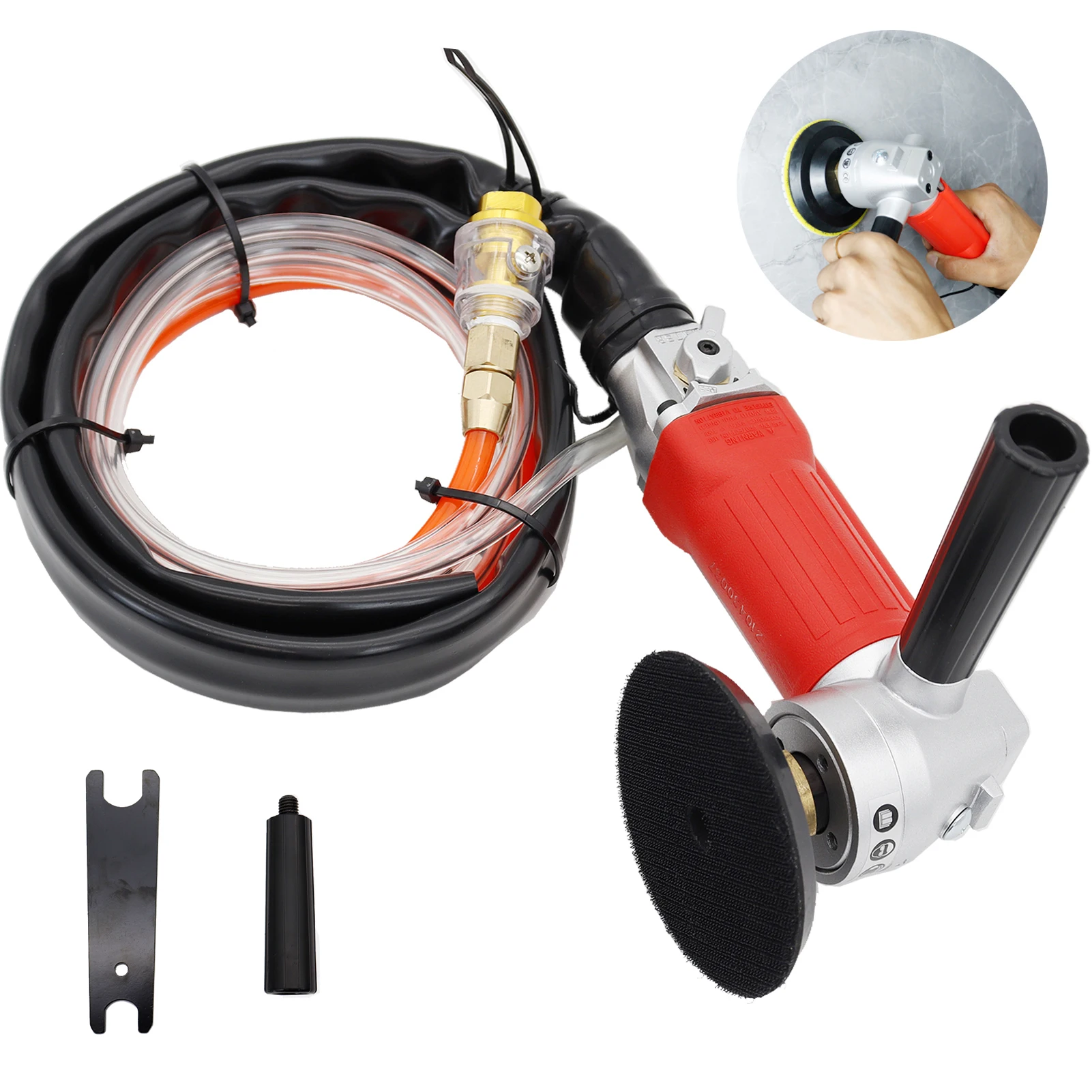 Powerful M14 or 5/8"-11 Handheld Stone Air Wet Polisher with Rear Exhaust for Granite Marble
Powerful M14 or 5/8"-11 Handheld Stone Air Wet Polisher with Rear Exhaust for Granite Marble
