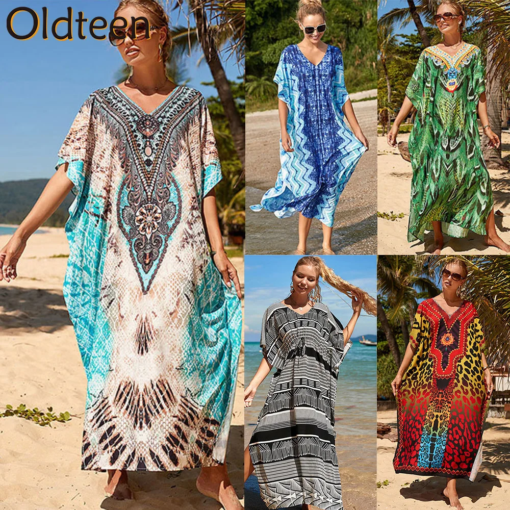 2022 New Long Colorful Kaftan Bohemian Printed V-neck Batwing Sleeve Street Wear Maxi Dress Women Beach Wear Swim Suit Cover Up
2022 New Long Colorful Kaftan Bohemian Printed V-neck Batwing Sleeve Street Wear Maxi Dress Women Beach Wear Swim Suit Cover Up