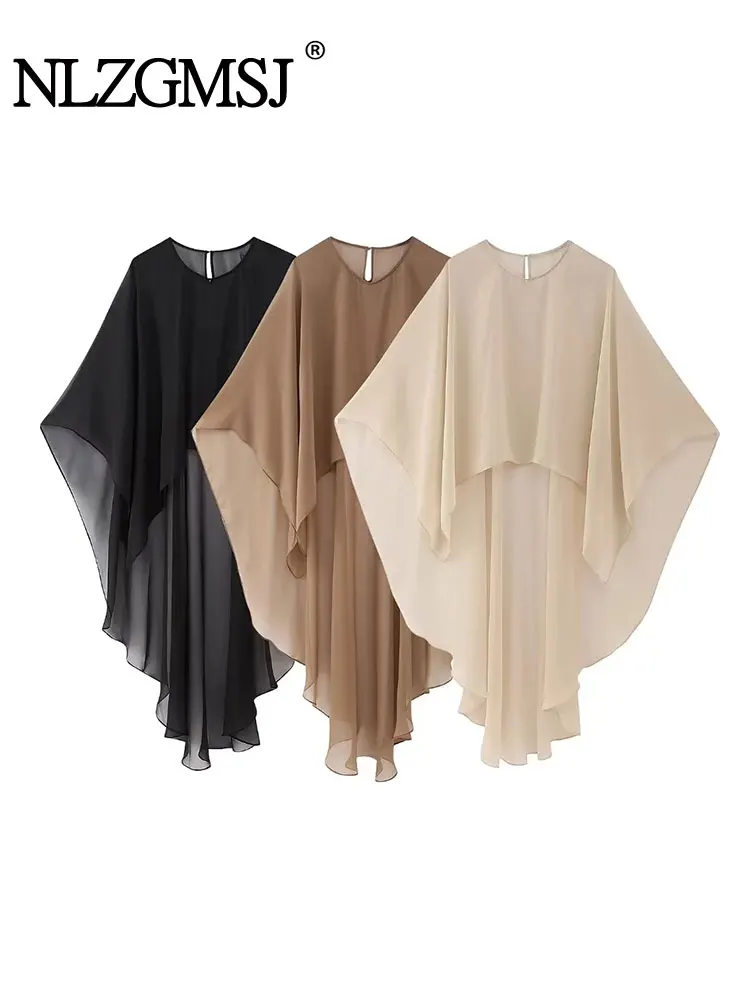Nlzgmsj TRAF Women 2023 New Chic Fashion Tulle Net Long Cloak Coat Dress Vintage Female Dresses Vestidos Robe Mujer
Nlzgmsj TRAF Women 2023 New Chic Fashion Tulle Net Long Cloak Coat Dress Vintage Female Dresses Vestidos Robe Mujer
