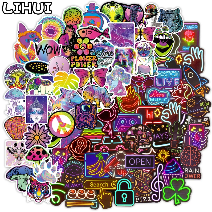 10/110 PCS Cartoon Psychedelic Stickers for Laptop Skateboard Motorcycles Bike Cars Fridge Waterproo Neon Light Stickers for Kid
10/110 PCS Cartoon Psychedelic Stickers for Laptop Skateboard Motorcycles Bike Cars Fridge Waterproo Neon Light Stickers for Kid