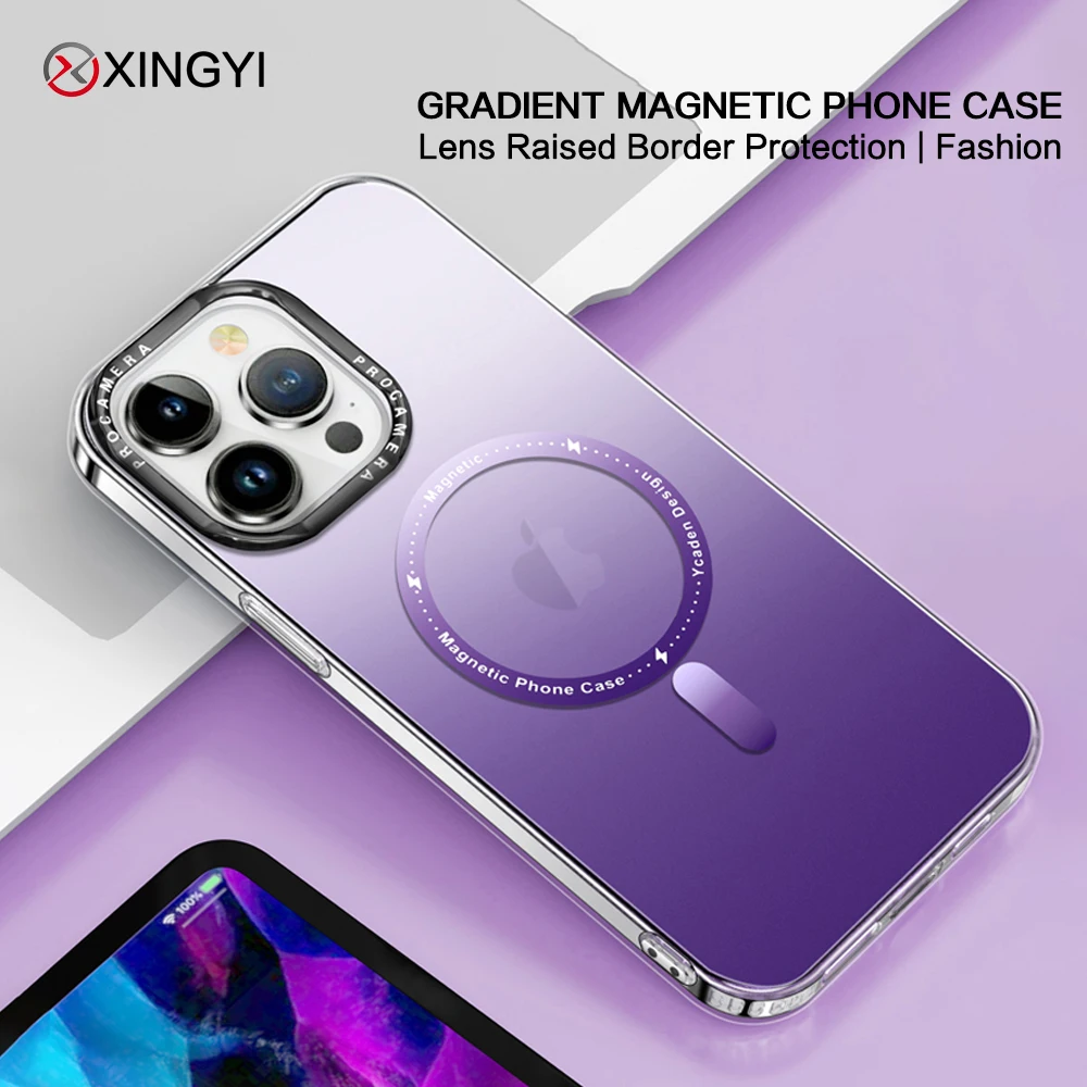 Magnetic Gradient Color Phone Case For Iphone 14 13 12 11 Pro Max Plus With Raised Frame Lens Protect Frosted Back Magsafe Cover
Magnetic Gradient Color Phone Case For Iphone 14 13 12 11 Pro Max Plus With Raised Frame Lens Protect Frosted Back Magsafe Cover