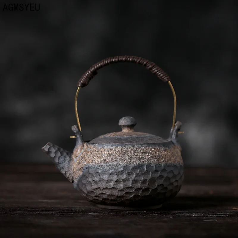 

Шероховатая керамика с узором молотка чайник ручной работы ретро кофейный столик чайный набор керамические изделия кунг-фу Чайник один чай...