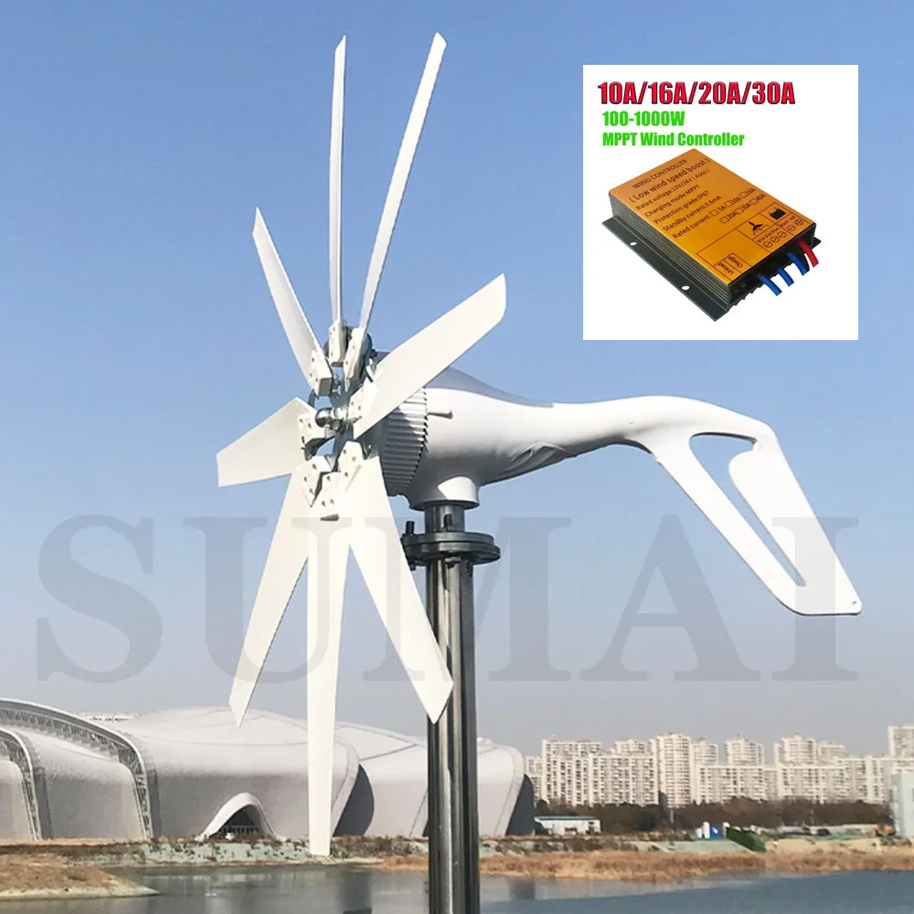 1000W Wind Turbine Generator 12V 24V 48V Free Alternative Energy Windmills With MPPT Controller 8 Blades Home Use
1000W Wind Turbine Generator 12V 24V 48V Free Alternative Energy Windmills With MPPT Controller 8 Blades Home Use