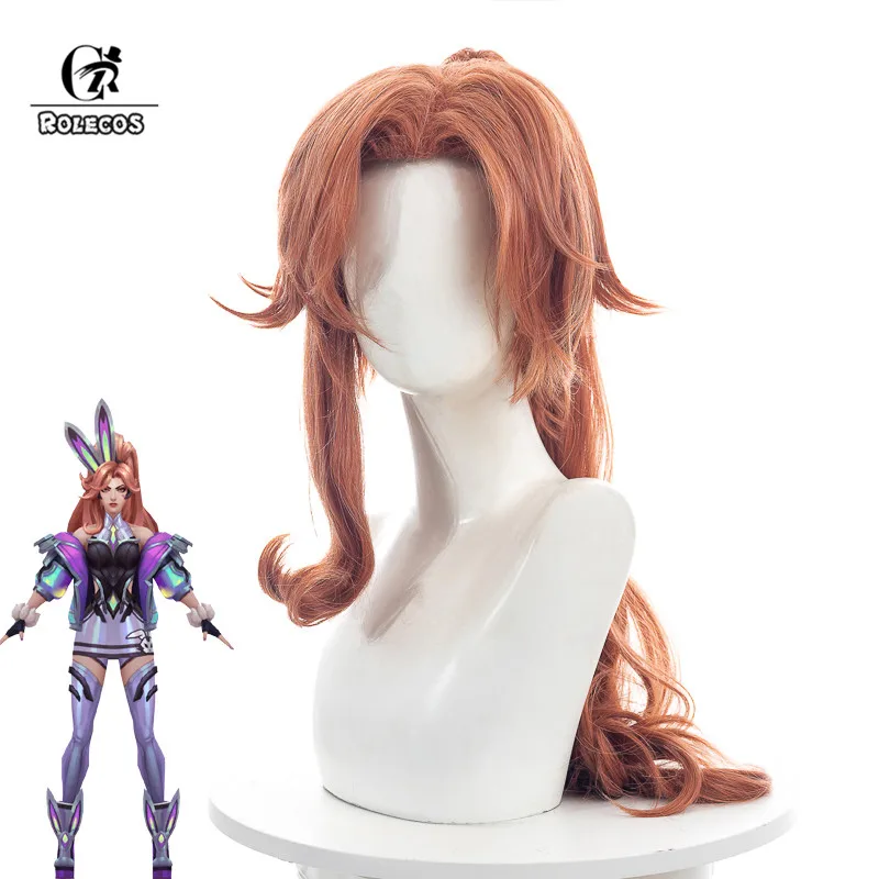

ROLECOS LOL Battle Bunny Miss Fortune Cosplay Wig Game LOL The Anima Squad Cosplay Wig Women 80cm Heat Resistant Synthetic Hair