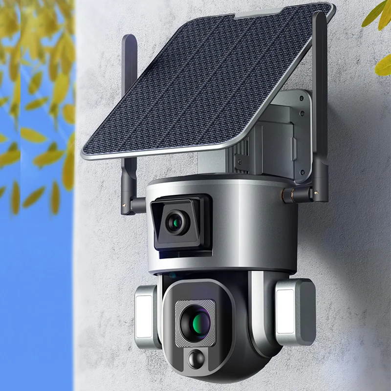 

Y5 Solar Camera 4K HD Dual Scrceen Preview 10X Optical Zoom Night Vision Two-way Voice with 5W Solar Panel WIFI/4G Solar Camera