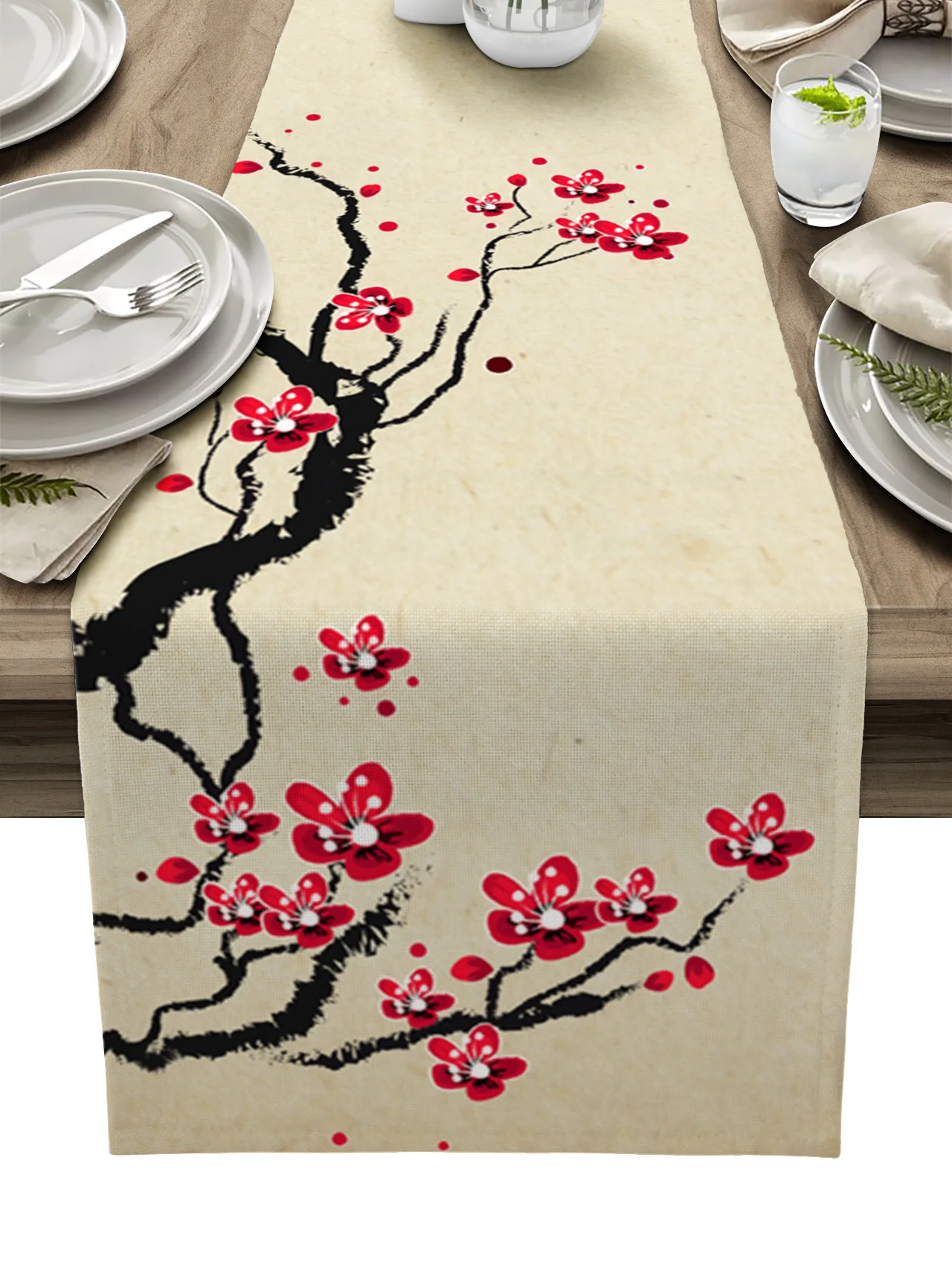 Cherry Blossom Branch Flower Chinese Style Table Runner Wedding Dining Table Cover Cloth Placemat Napkin Home Kitchen Decor
Cherry Blossom Branch Flower Chinese Style Table Runner Wedding Dining Table Cover Cloth Placemat Napkin Home Kitchen Decor