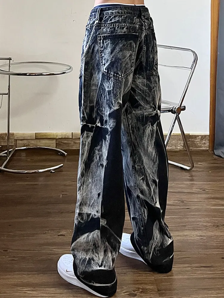 Loose Black Jeans Women Tie-dye Washed Straight Wide Leg Pants High Waist Gothic Retro Streetwear Denim Casual Hippie Pants
Loose Black Jeans Women Tie-dye Washed Straight Wide Leg Pants High Waist Gothic Retro Streetwear Denim Casual Hippie Pants