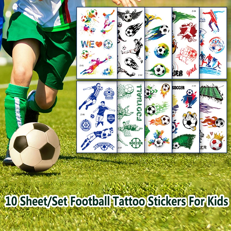 10 Sheets Kids Adult Temporary Tattoos Football Soccer Fan Waterproof Fake Tattoo Stickers Hand Arm Foot Tattoo Stickers
10 Sheets Kids Adult Temporary Tattoos Football Soccer Fan Waterproof Fake Tattoo Stickers Hand Arm Foot Tattoo Stickers