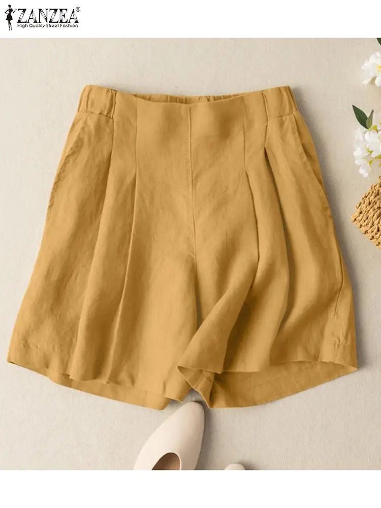 Stylish Solid Shorts Women Summer Pants ZANZEA 2022 Casual Elastic High Waist Trousers Female Pantalon Palazzo Turnip Oversized
Stylish Solid Shorts Women Summer Pants ZANZEA 2022 Casual Elastic High Waist Trousers Female Pantalon Palazzo Turnip Oversized