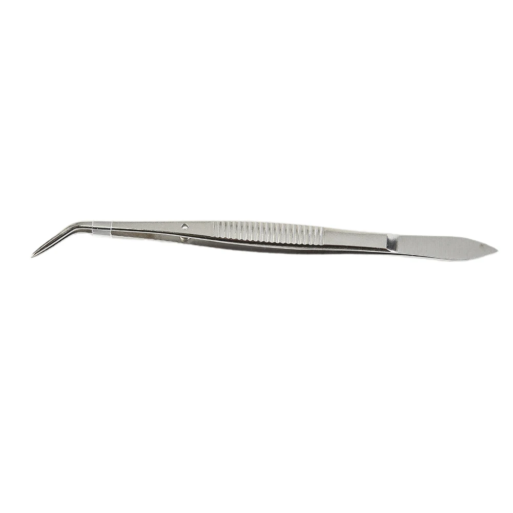 15.7cm Silver Stainless Steel Tweezers Bend Chuck With Positioning For Dentistry Tea Set Planting Restoration Hand Tools
15.7cm Silver Stainless Steel Tweezers Bend Chuck With Positioning For Dentistry Tea Set Planting Restoration Hand Tools