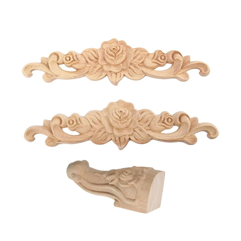 6 Pcs Decorations: 2 Pcs 20X5cm Wood Carved Long Onlay Applique & 4 Pcs 10X6cm Solid Wood Carved Furniture Foot Legs
6 Pcs Decorations: 2 Pcs 20X5cm Wood Carved Long Onlay Applique & 4 Pcs 10X6cm Solid Wood Carved Furniture Foot Legs