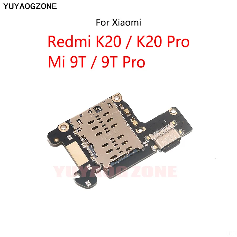 10 шт./лот для Xiaomi Redmi K20 Pro / Mi 9T Pro USB-коннектор док-станции для зарядки, порт для SIM-карты, слот для слота, гибкий кабель