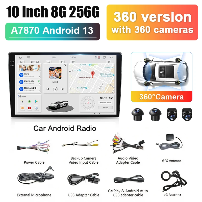 Автомобильный мультимедийный плеер A7870 CarPlay с 360 камерами, 9, 10 дюймов, 2K экраном для Ford Peugeot, Android 13 
Автомобильный мультимедийный плеер A7870 CarPlay с 360 камерами, 9, 10 дюймов, 2K экраном для Ford Peugeot, Android 13