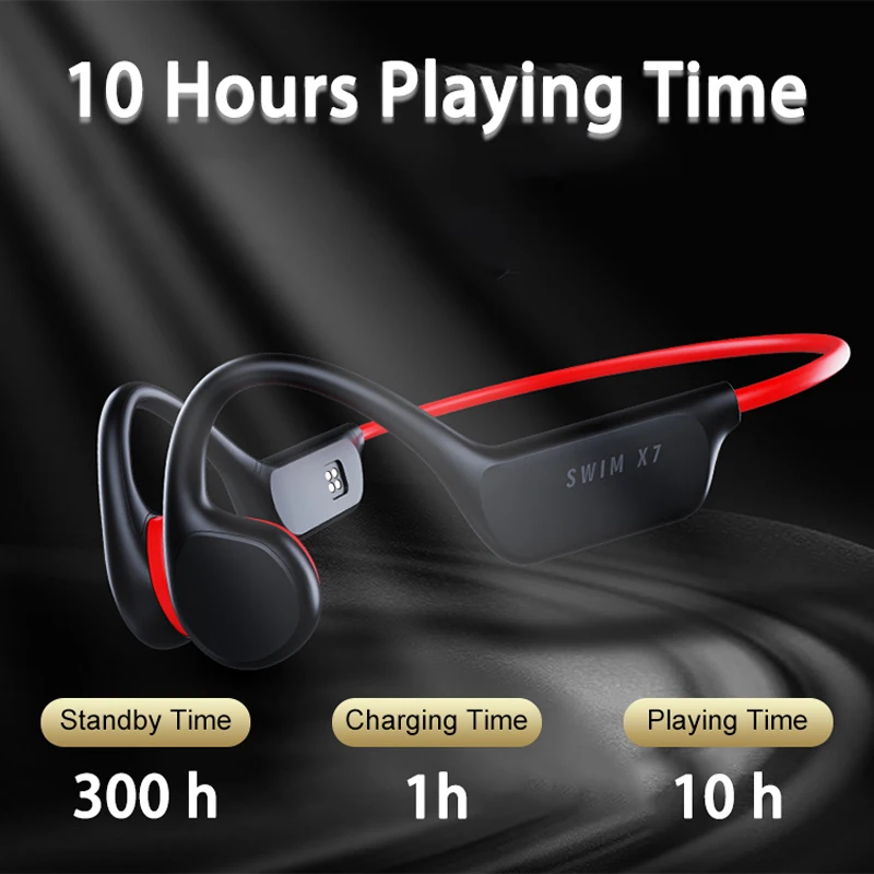 X7 IPX8 Waterproof swimming bone conduction Earphones Headset Open ear Wireless Bone conduction Headphone with mic for Swimming
X7 IPX8 Waterproof swimming bone conduction Earphones Headset Open ear Wireless Bone conduction Headphone with mic for Swimming