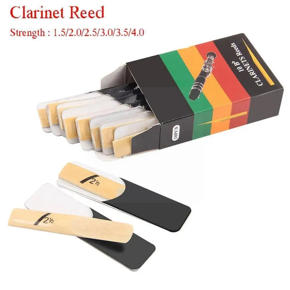 10pcs Clarinet Reeds Set Bb Tone Strength 2.5 Wind Instrument Reed Instrument Parts For Saxophone Parts Accessories I6h6
10pcs Clarinet Reeds Set Bb Tone Strength 2.5 Wind Instrument Reed Instrument Parts For Saxophone Parts Accessories I6h6