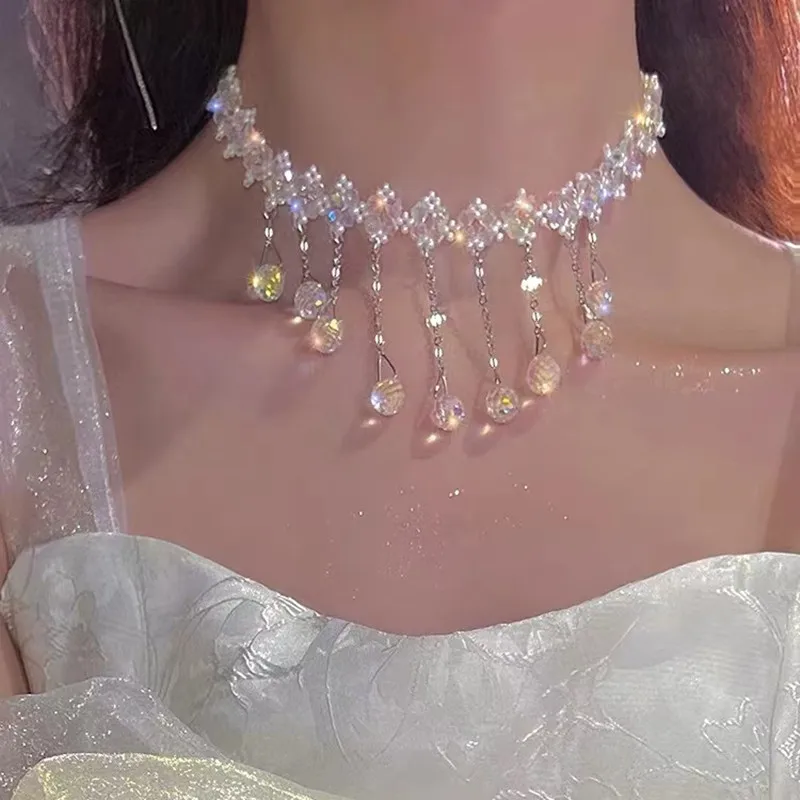 Fashion Trend Unique Design Elegant Delicate Romantic Crystal Tassel Diamond Pendant Necklace Women's Wedding Jewelry Party Gift
Fashion Trend Unique Design Elegant Delicate Romantic Crystal Tassel Diamond Pendant Necklace Women's Wedding Jewelry Party Gift