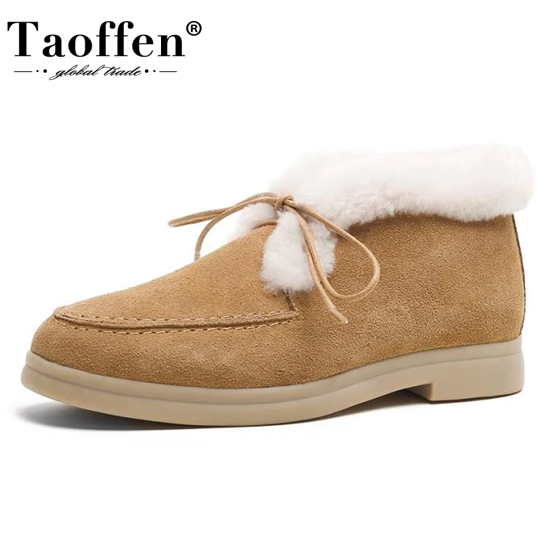 Taoffen 2022 Winter Warm Shoes Women Ankle Boots Concise Cow Suede Round Toe Shoes Low Heels Working Casual Footwear Size 35-41
Taoffen 2022 Winter Warm Shoes Women Ankle Boots Concise Cow Suede Round Toe Shoes Low Heels Working Casual Footwear Size 35-41