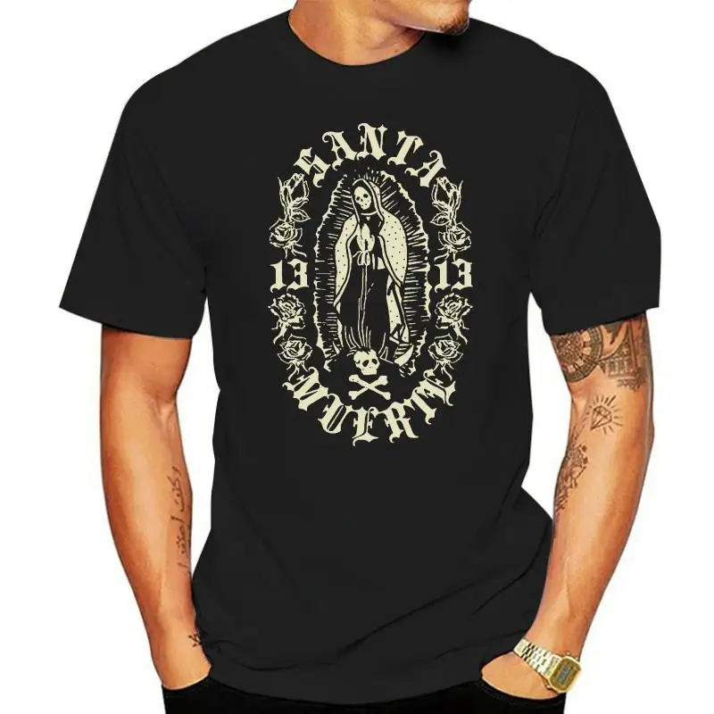 8922A Gothic Santa Muerte T Shirt Men Novelty Short Sleeves Cotton Lady of Holy Death Tee Mexican Skull T-Shirt Horror harajuku
8922A Gothic Santa Muerte T Shirt Men Novelty Short Sleeves Cotton Lady of Holy Death Tee Mexican Skull T-Shirt Horror harajuku