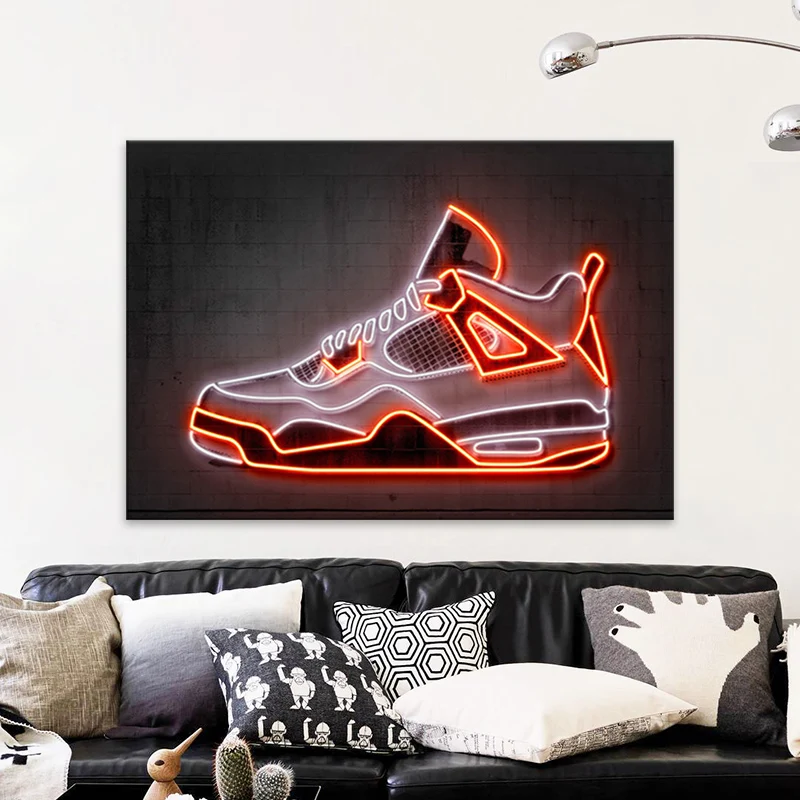 Neon Sign Sneaker Shoes Canvas Paintings on The Wall Art Poster and Print Fashion Sport Shoes Pictures for Boy's Room Home Decor
Neon Sign Sneaker Shoes Canvas Paintings on The Wall Art Poster and Print Fashion Sport Shoes Pictures for Boy's Room Home Decor