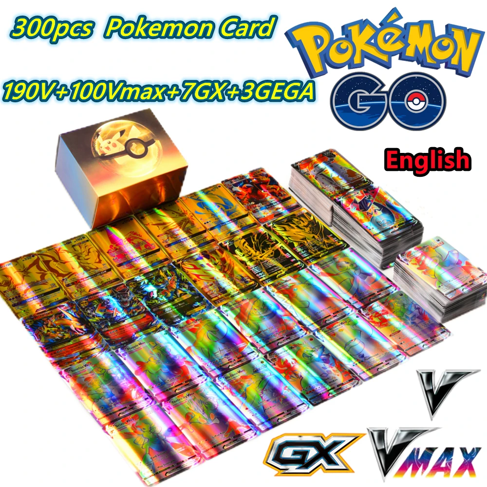 300pcs Pokemon Cards English Version Shiny V Vmax GX GEGA Anime Characters Card Games Kids Toys Birthday Gifts Collectibles
300pcs Pokemon Cards English Version Shiny V Vmax GX GEGA Anime Characters Card Games Kids Toys Birthday Gifts Collectibles