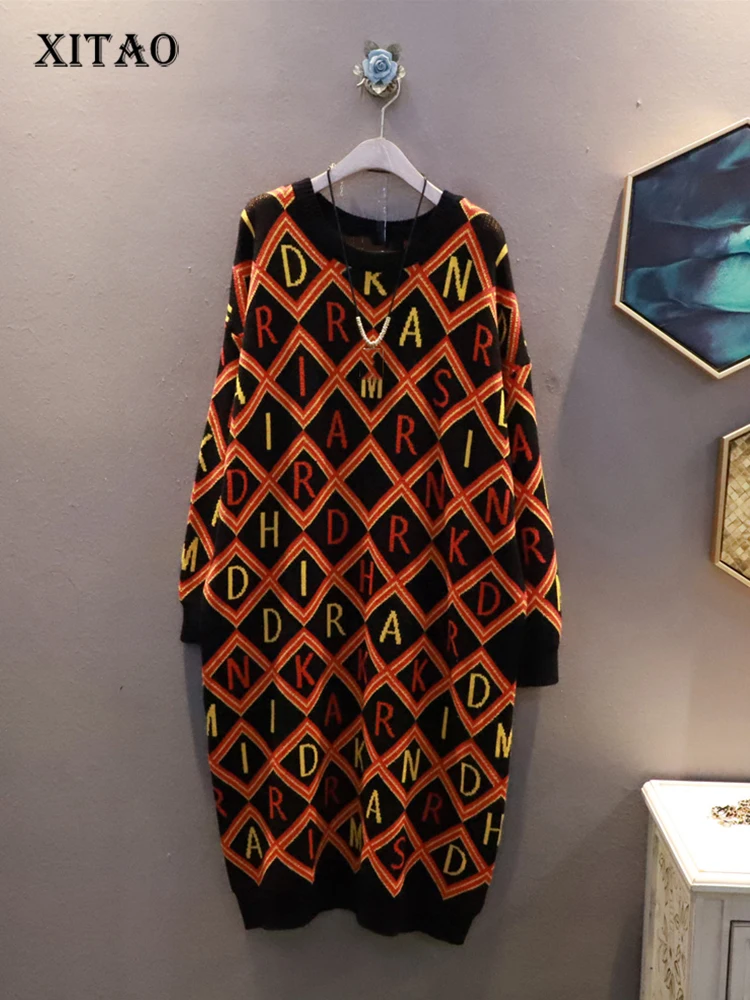 XITAO/вязаные платья в винтажном стиле в клетку; Корейский Повседневный свободный Универсальный пуловер с круглым вырезом и надписью; Новинка...
XITAO/вязаные платья в винтажном стиле в клетку; Корейский Повседневный свободный Универсальный пуловер с круглым вырезом и надписью; Новинка...