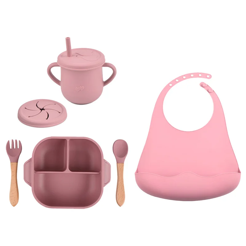 6/5/3PCS Baby Soft Silicone Sucker Bowl Plate Cup Bibs Spoon Fork Sets Non-slip Tableware Children's Feeding Dishes BPA Free
6/5/3PCS Baby Soft Silicone Sucker Bowl Plate Cup Bibs Spoon Fork Sets Non-slip Tableware Children's Feeding Dishes BPA Free