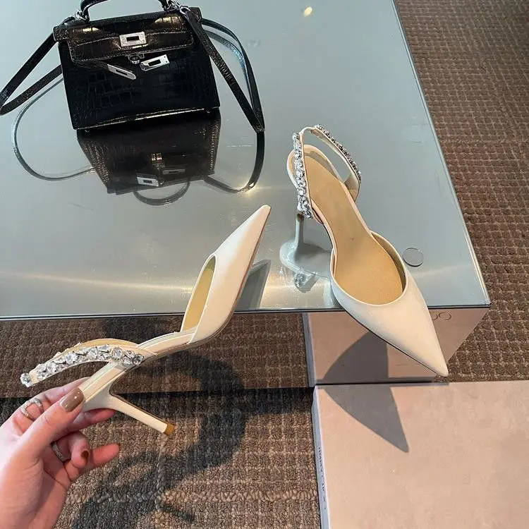 Women Fashion Crystal Straps White Sandals for Summer 8cm High Heels Slip On Party Wedding Wear Shoes 2022 Pointed Toe Zapatos
Women Fashion Crystal Straps White Sandals for Summer 8cm High Heels Slip On Party Wedding Wear Shoes 2022 Pointed Toe Zapatos