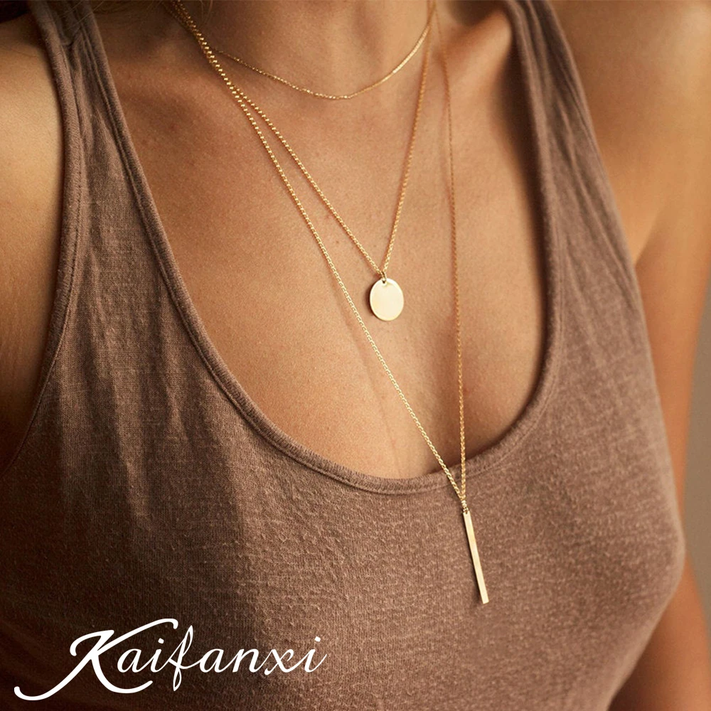 Kaifanxi 316L Stainless Steel Necklace 3Pieces for Women Layered Titanium Steel Necklace Female Simple Necklace with Jewel Penda
Kaifanxi 316L Stainless Steel Necklace 3Pieces for Women Layered Titanium Steel Necklace Female Simple Necklace with Jewel Penda