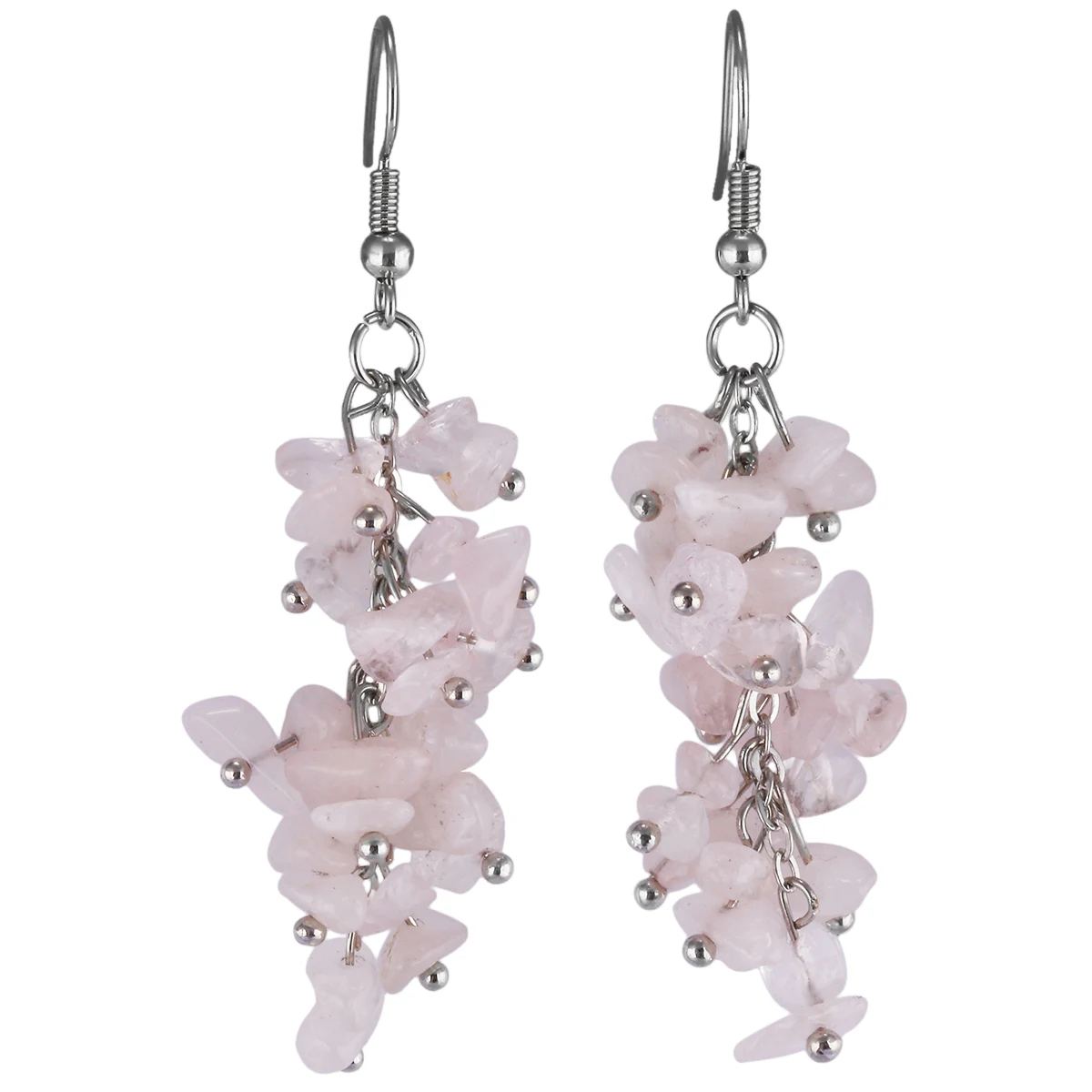 TUMBEELLUWA Rose Quartz Tumbled Chip Stone Grape Bunches Jewelry Healing Reiki Crystal Gem Dangle Hook 18KGP Earrings For Women
TUMBEELLUWA Rose Quartz Tumbled Chip Stone Grape Bunches Jewelry Healing Reiki Crystal Gem Dangle Hook 18KGP Earrings For Women