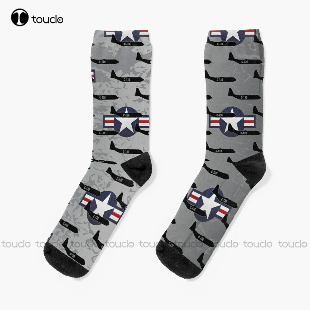

C-130 Hercules Military Airplane Socks Ankle Socks For Women 360° Digital Print Design Cute Socks Creative Funny Socks