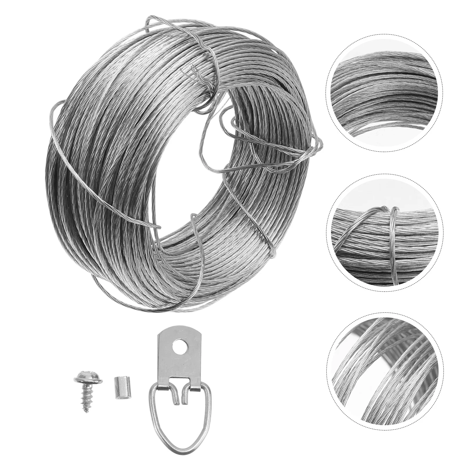 1Set Wire Rope and Photo Frame Hanging Hooks Kit Picture Hangers Picture Hanging Wire Set(20m Wire Rope +20 Sets of Rings)
1Set Wire Rope and Photo Frame Hanging Hooks Kit Picture Hangers Picture Hanging Wire Set(20m Wire Rope +20 Sets of Rings)