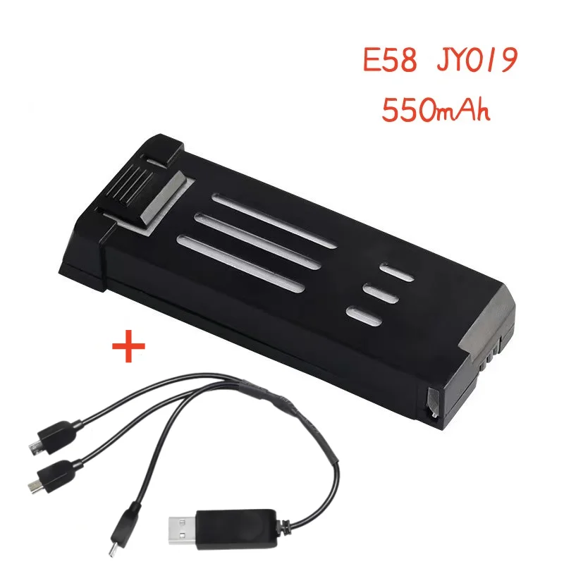 3.7V550mAh 25C discharge rate E58 JY019 Aviation model battery Drone battery Complimentary USB adapter cable
3.7V550mAh 25C discharge rate E58 JY019 Aviation model battery Drone battery Complimentary USB adapter cable