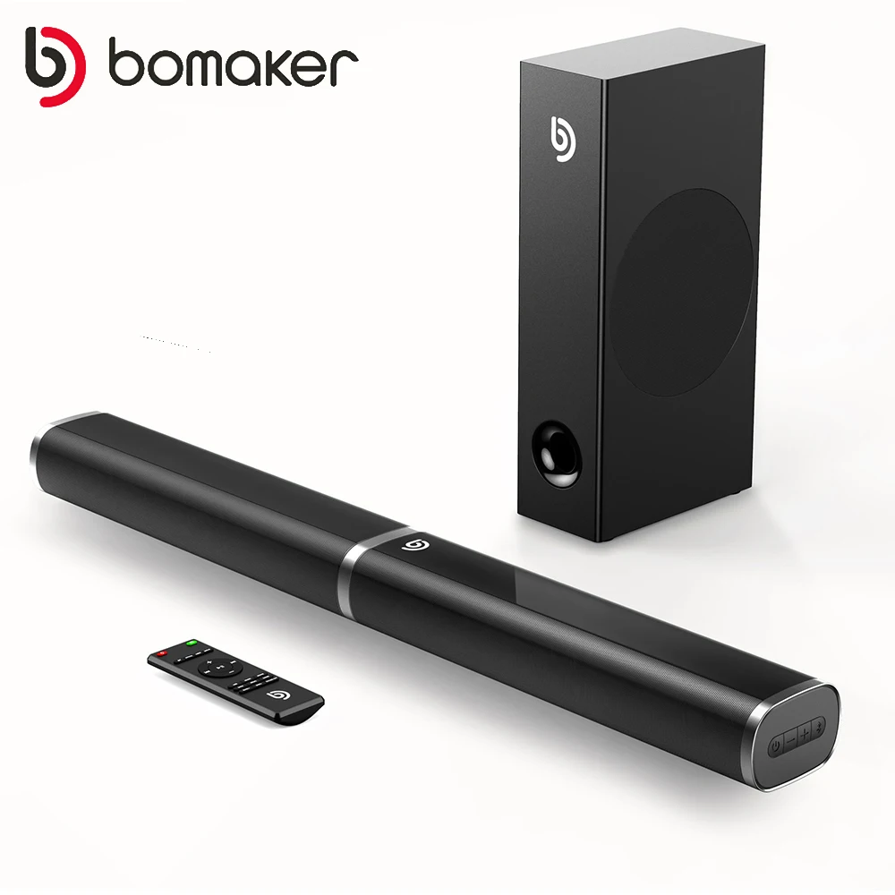 BOMAKER 190W 2.1 TV Soundbar Home Theater Sound System Bluetooth Speakers Sound Bar Subwoofer Support Optical AUX HDMI Speaker 
BOMAKER 190W 2.1 TV Soundbar Home Theater Sound System Bluetooth Speakers Sound Bar Subwoofer Support Optical AUX HDMI Speaker