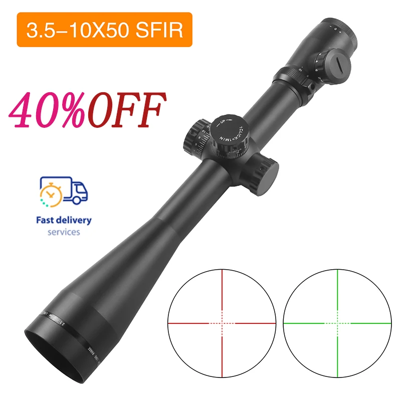 M3 3.5-10X50 SFIR Long Range Tactical Riflescope for Hunting Optical PCP Airsoft Rifle Gun Sight Red Green Illumination
M3 3.5-10X50 SFIR Long Range Tactical Riflescope for Hunting Optical PCP Airsoft Rifle Gun Sight Red Green Illumination