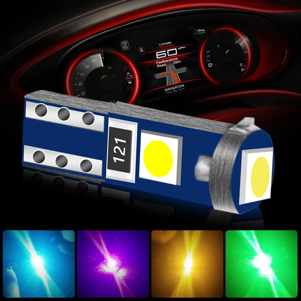 5Pcs T5 LED Bulb 3SMD 3030 LED Car Interior Lights DC12V Wedge Base Dashboard Instrument Air Conditioning Indicator Light Parts
5Pcs T5 LED Bulb 3SMD 3030 LED Car Interior Lights DC12V Wedge Base Dashboard Instrument Air Conditioning Indicator Light Parts