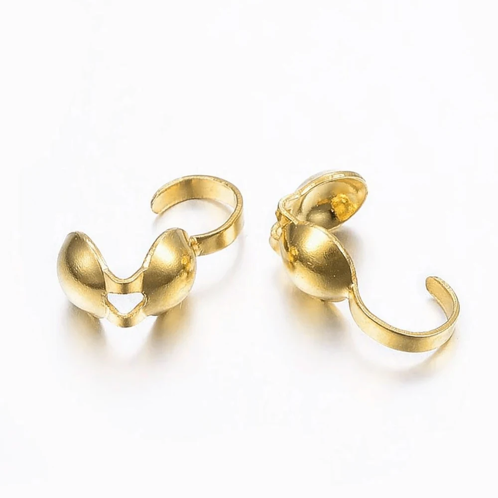50pcs Stainless Steel Gold Nude Ball End Crimps Calotte Connectors Pressed Clasps For Diy Necklace Jewelry Making Supplies
50pcs Stainless Steel Gold Nude Ball End Crimps Calotte Connectors Pressed Clasps For Diy Necklace Jewelry Making Supplies