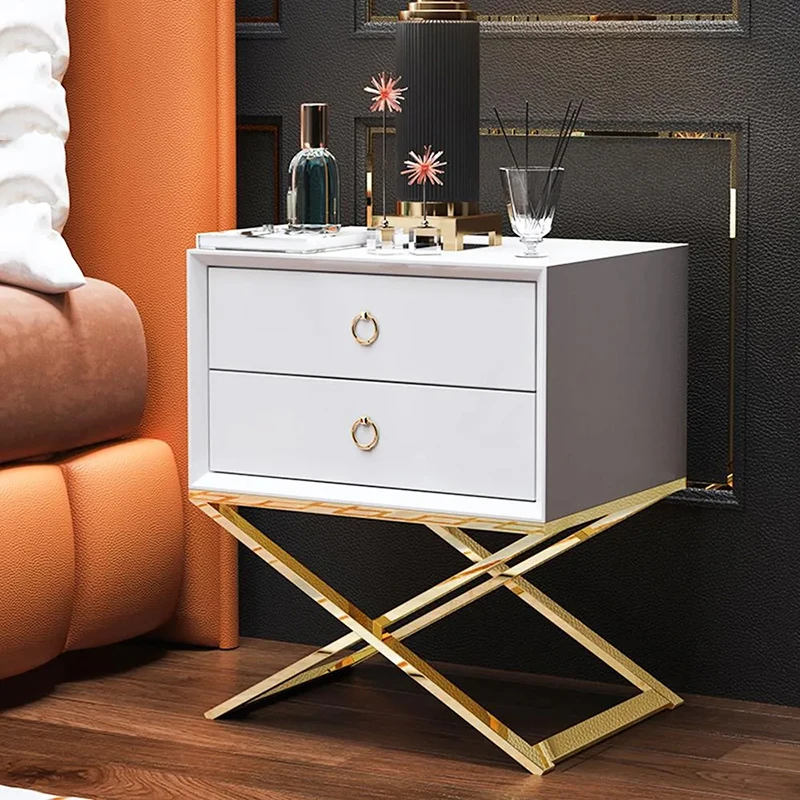 

Storage Modern Bedside Table Drawer Luxury Coffee Nightstand White Nightstands Dresser Mobile Bedroom Library Furniture HY50BT