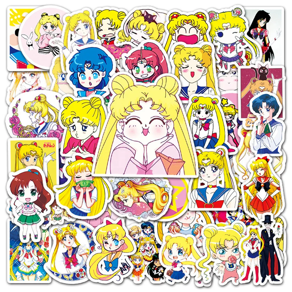 

10/30/50PCS Anime SAILOR MOON Stickers Aesthetic Kawaii Cartoon DIY Phone Laptop Stationery Waterproof Kids Sticker Decals Toys