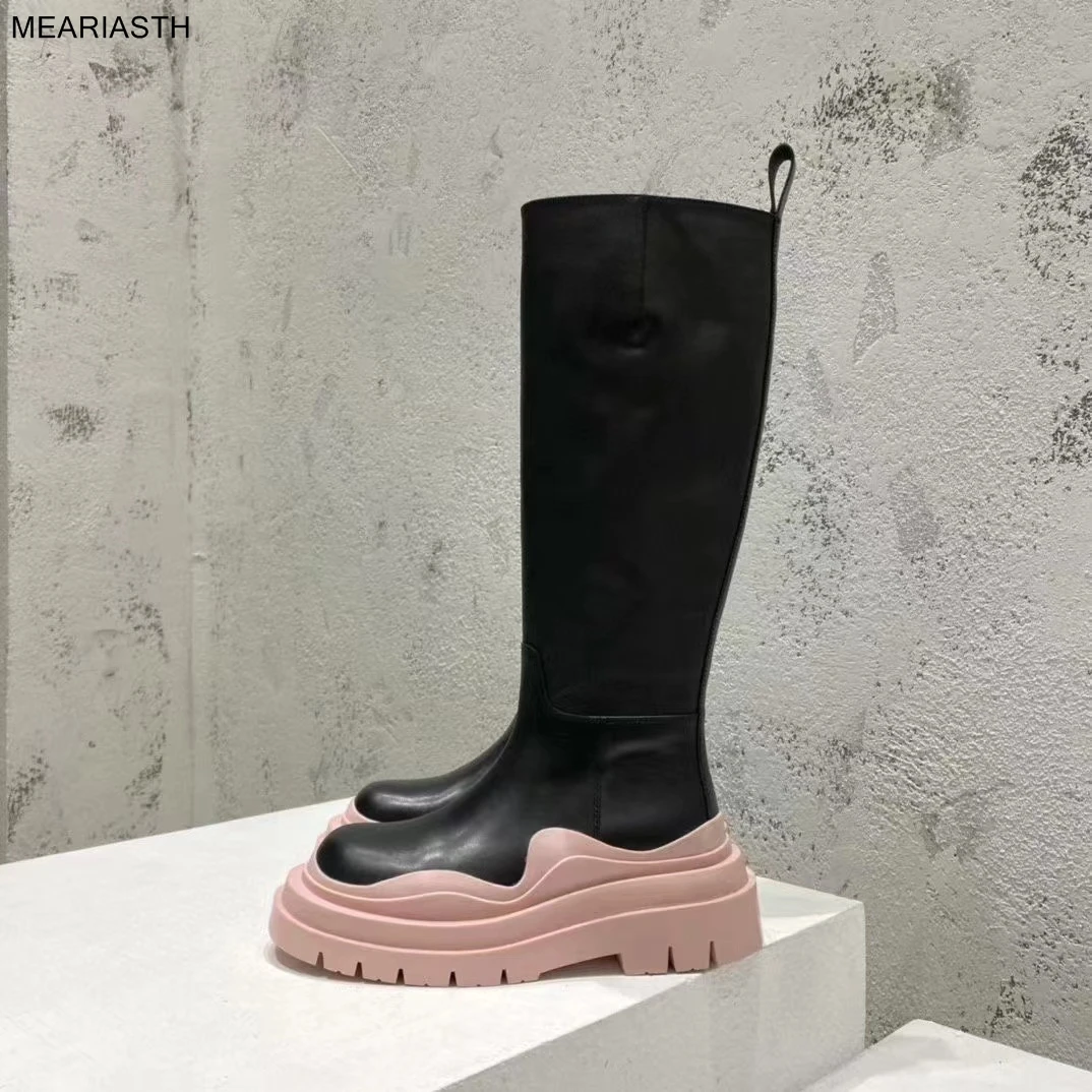 Women Leather Shoes round toe Spring Winter High Platform Heels Elasticity Motorcycles Black Boots flat Women's Boots Knee High
Women Leather Shoes round toe Spring Winter High Platform Heels Elasticity Motorcycles Black Boots flat Women's Boots Knee High