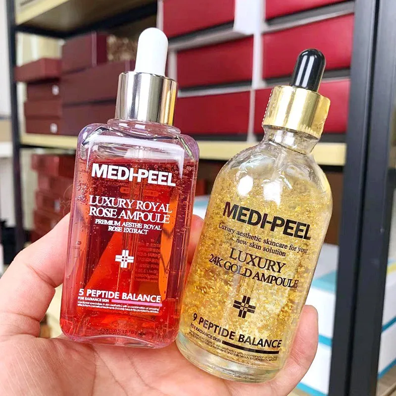 

Korea MEDI PEEL Luxury 24K Gold Ampoule / Royal Rose Ampoule Essence 100ml Anti Aging Brightening EGF Skin Reginator Face Serum