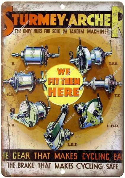 Retro Sturmey Archer We Fit Them Here Tin Sign Art Wall Decoration,vintage Aluminum Retro Metal Sign Vintage Wall Decor Posters
Retro Sturmey Archer We Fit Them Here Tin Sign Art Wall Decoration,vintage Aluminum Retro Metal Sign Vintage Wall Decor Posters
