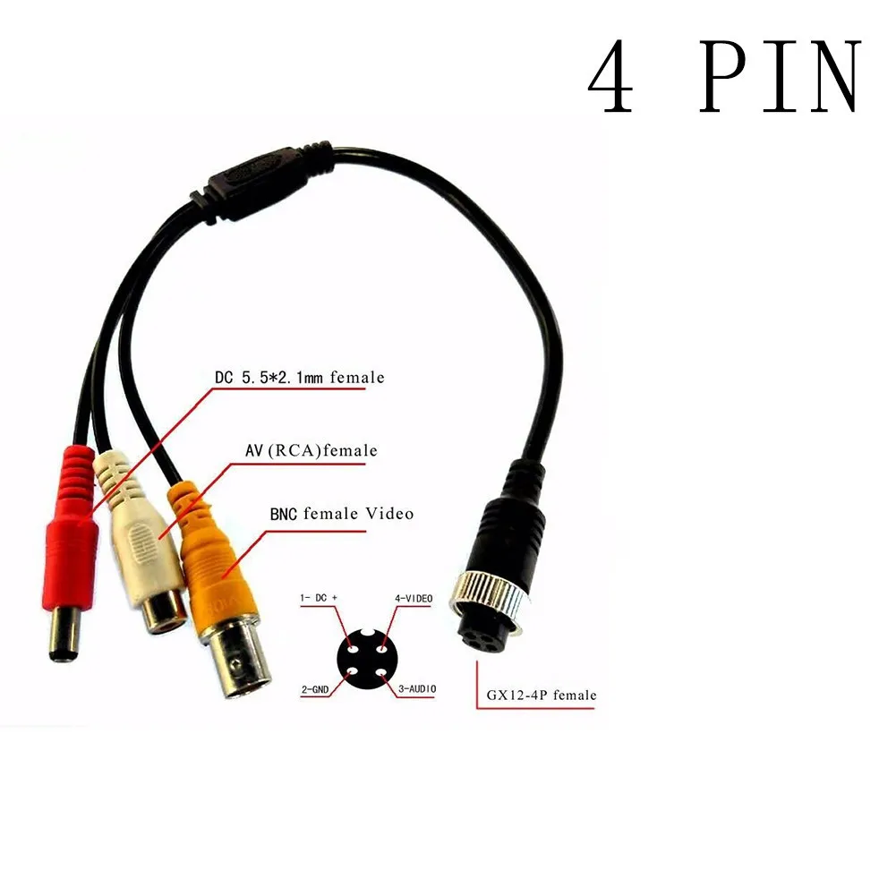 With Video Audio 4 PIN Aviation To BNC RCA Cable For CCTV Video Recorders 1PC 30CM Audio Phono/RCA Plug (Male) High Quality
With Video Audio 4 PIN Aviation To BNC RCA Cable For CCTV Video Recorders 1PC 30CM Audio Phono/RCA Plug (Male) High Quality