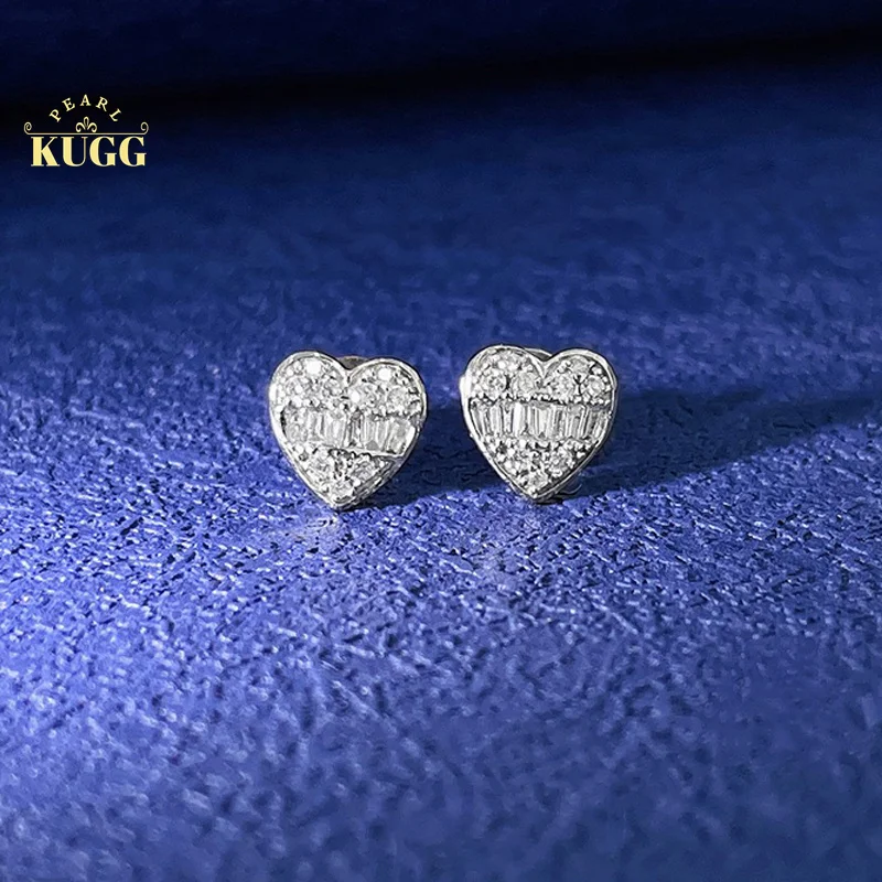 KUGG 18K White Gold Earrings Natural Diamond Earrings Lovely Heart Shape Stud Earring for Women Birthday Party Fine Jewelry
KUGG 18K White Gold Earrings Natural Diamond Earrings Lovely Heart Shape Stud Earring for Women Birthday Party Fine Jewelry