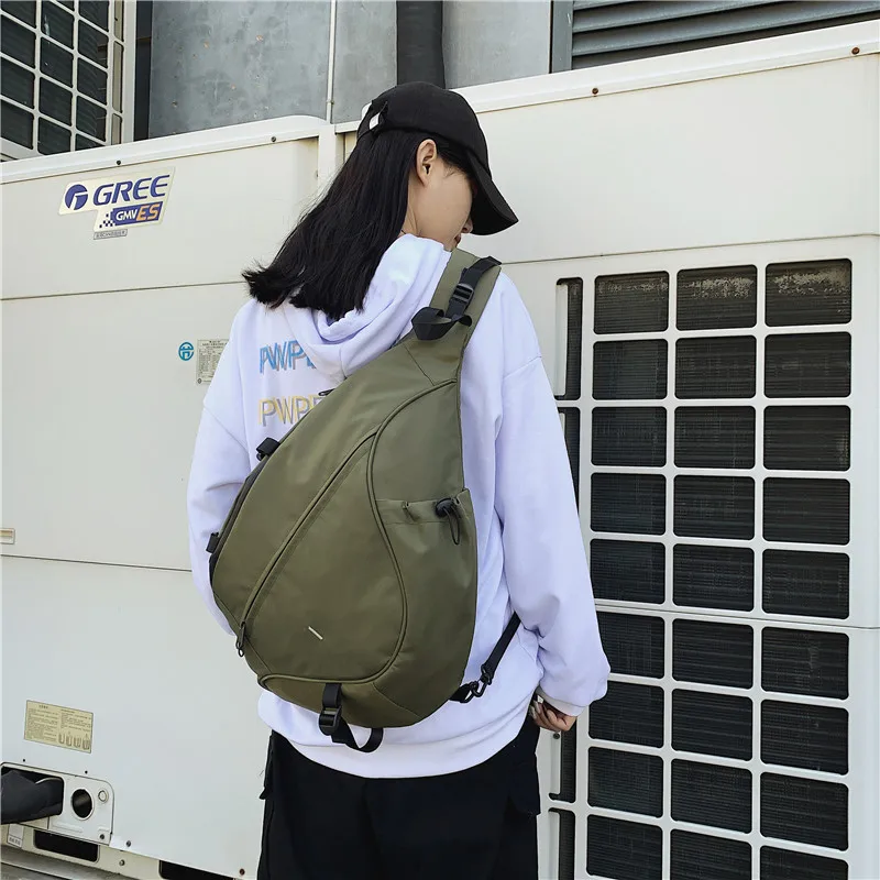 

Вместительная нагрудная сумка для мужчин, повседневная дорожная сумка через плечо в стиле хип-хоп, нейлоновая сумка-тоут для мужчин