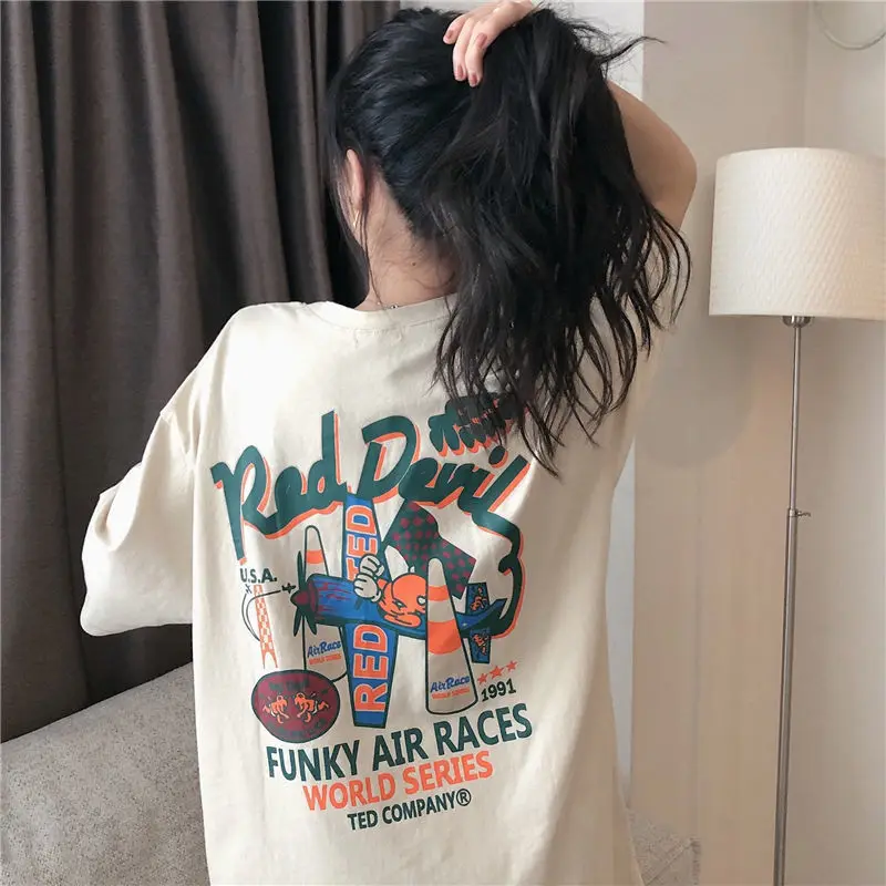 Women Clothing Summer Classic Girl Cotton Short Sleeve T-shirts 2022 Fashion Loose Korean BF Lazy Style Clothes Top Women
Women Clothing Summer Classic Girl Cotton Short Sleeve T-shirts 2022 Fashion Loose Korean BF Lazy Style Clothes Top Women