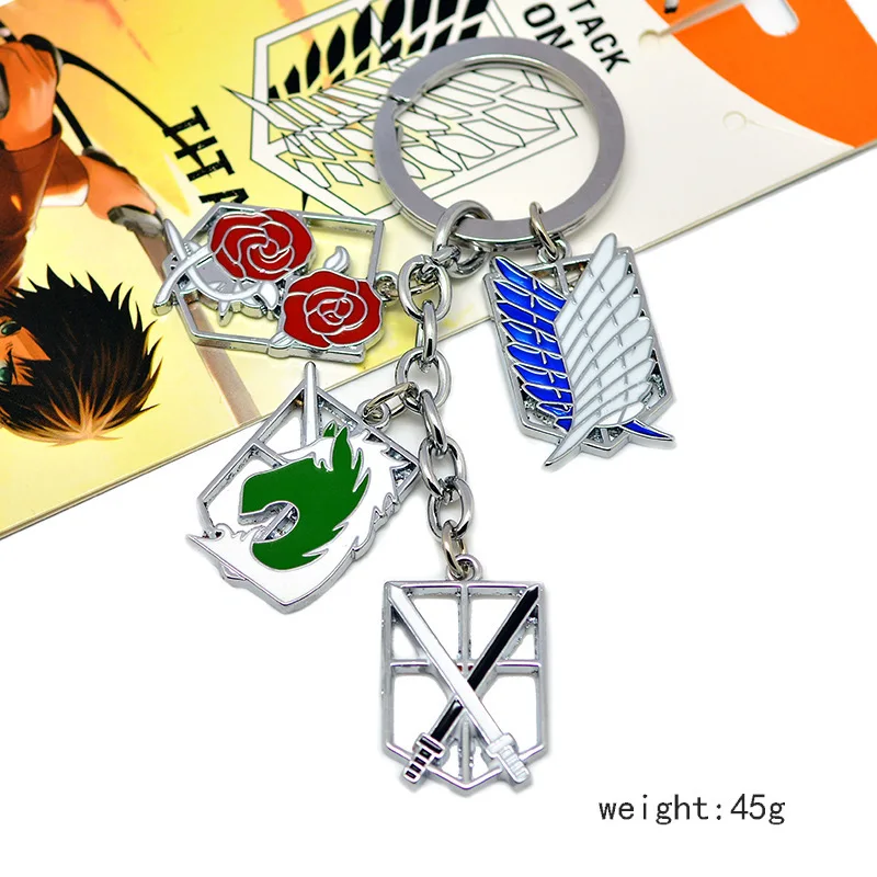 

Attack On Titan Anime Keychain Wings Of Liberty Freedom Scouting Legion Eren Keyring Key Holder Chain Ring Jewelry Wholesale
