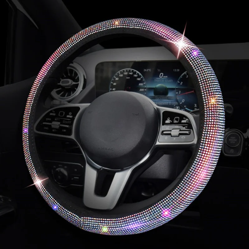 Woven Car Steering Wheel Rhinestones Imitation Diamond Protection Cover with Anti-Slip Reflective Function for 36-39cm Diameter
Woven Car Steering Wheel Rhinestones Imitation Diamond Protection Cover with Anti-Slip Reflective Function for 36-39cm Diameter